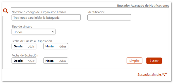 Muestra la imagen del buscador avanzado